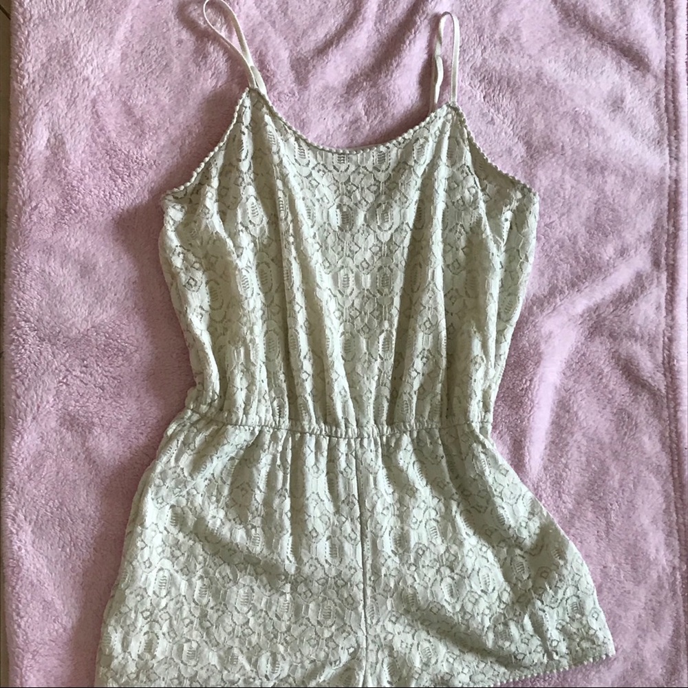 Cream lace romper